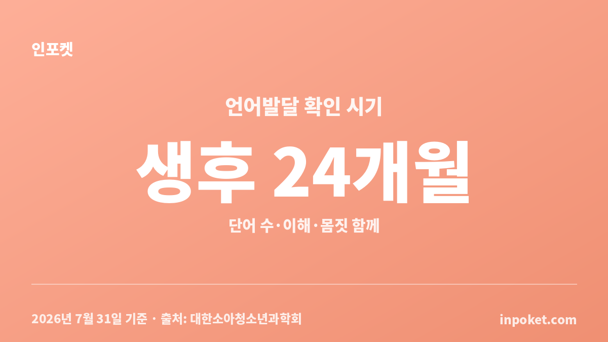 두 돌 말 늦는 아이의 생후 24개월 언어발달 확인 기준 인포그래픽