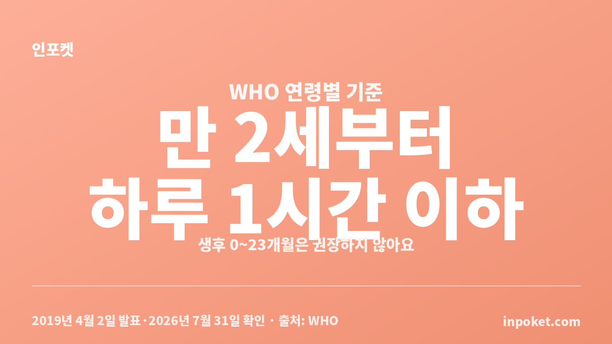 아기 영상 노출 시기와 연령별 하루 스크린 타임 기준