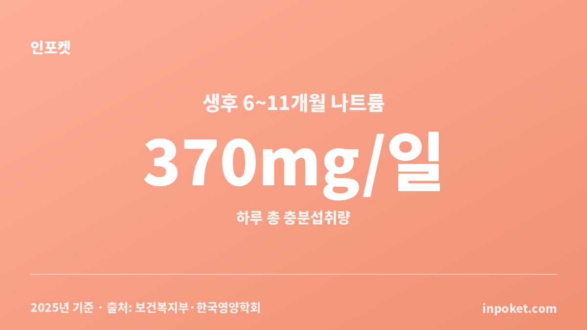 이유식 간 시작 시기 판단에 필요한 생후 6~11개월 나트륨 충분섭취량