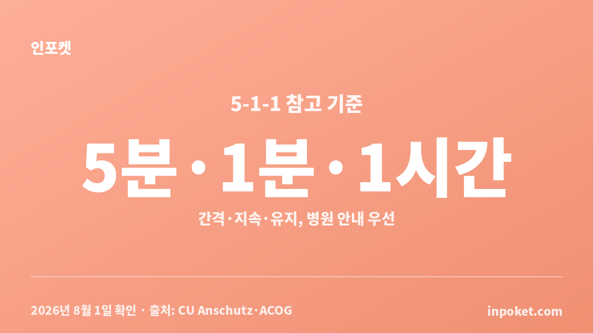 진통 간격별 병원 가는 타이밍과 5-1-1 참고 기준