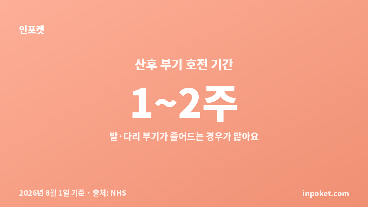 산후 부기 빼는 방법과 기간, 정상 붓기와 위험 신호 비교표